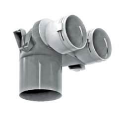 Plenum 2 piquages 90mm 90° / 125mm
