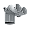 Plenum 2 piquages 90mm 90° / 125mm